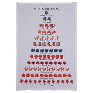 Christmas:The Cat Lovers Flour Sack Tea Towel